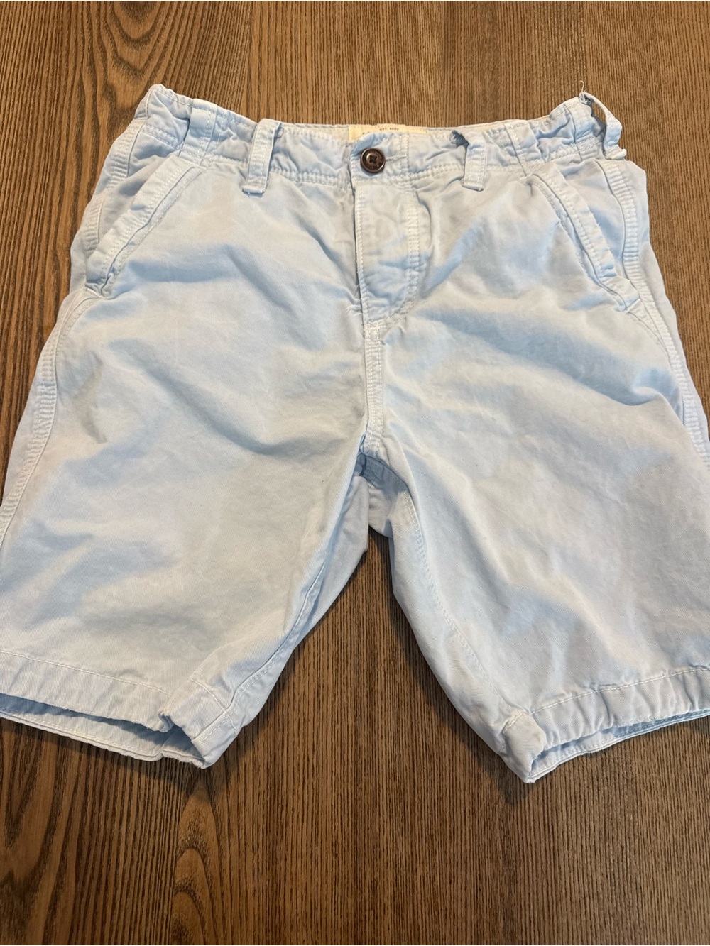Abercrombie & Fitch Pale Blue Cotton Men’s Flat-Front Shorts
